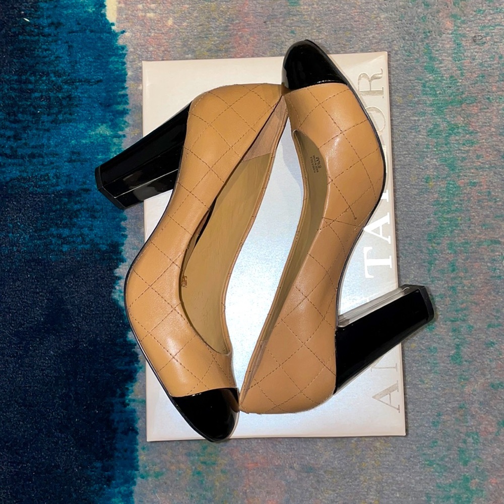 Ann Taylor Marla Quilted Leather Blocked Heel